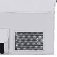 ICECO insulated protective cover on an APL35 portable fridge, gray