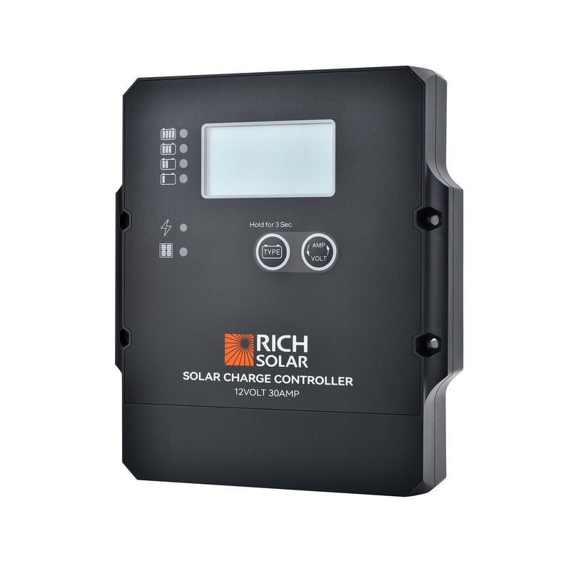 Rich Solar 30 Amp PWM Solar Charge Controller 12V 30A PWM Controller for RVs, Trailers, Campers, Vans, Boats, Off-Grid
