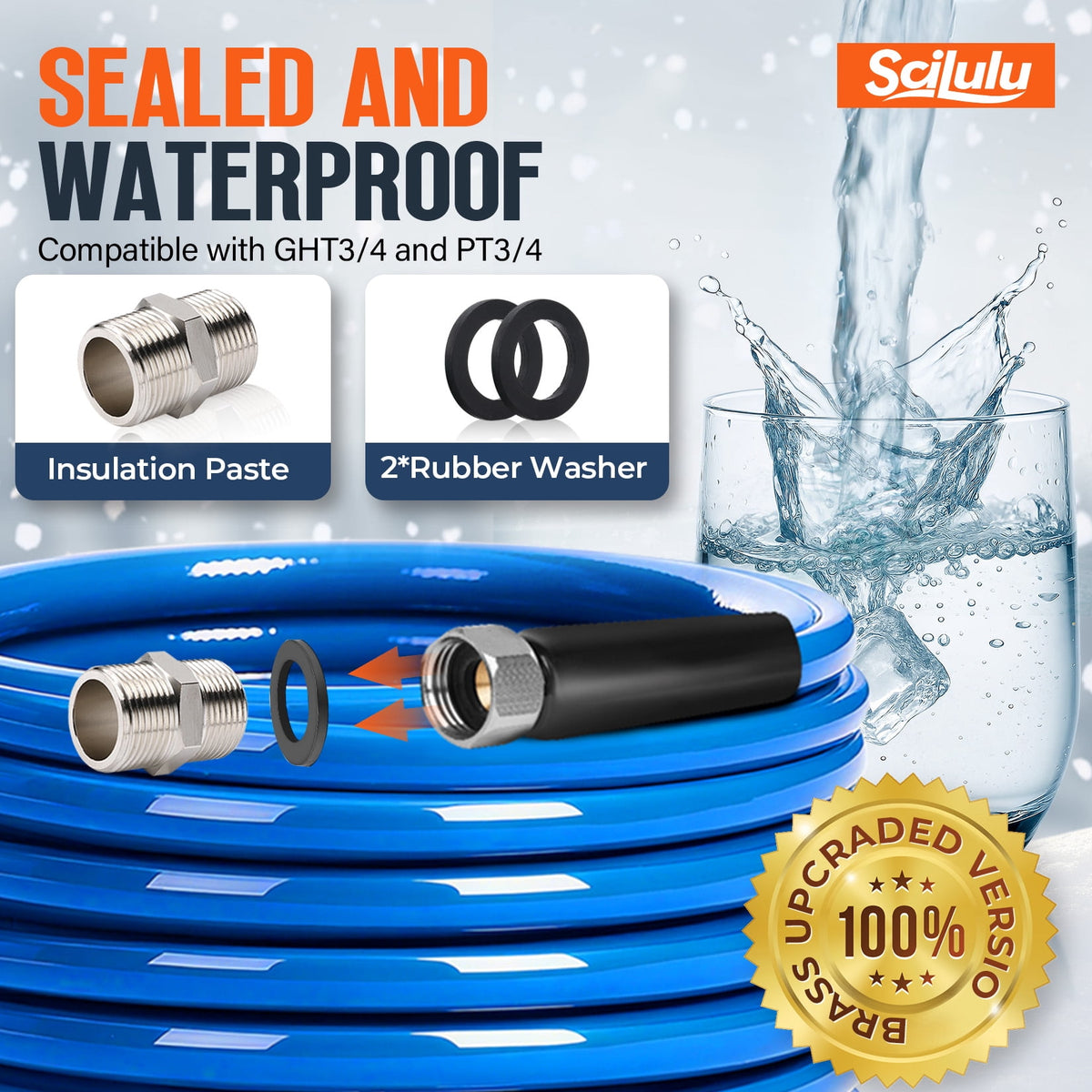 Scilulu 50 ft heated water hose, view 3