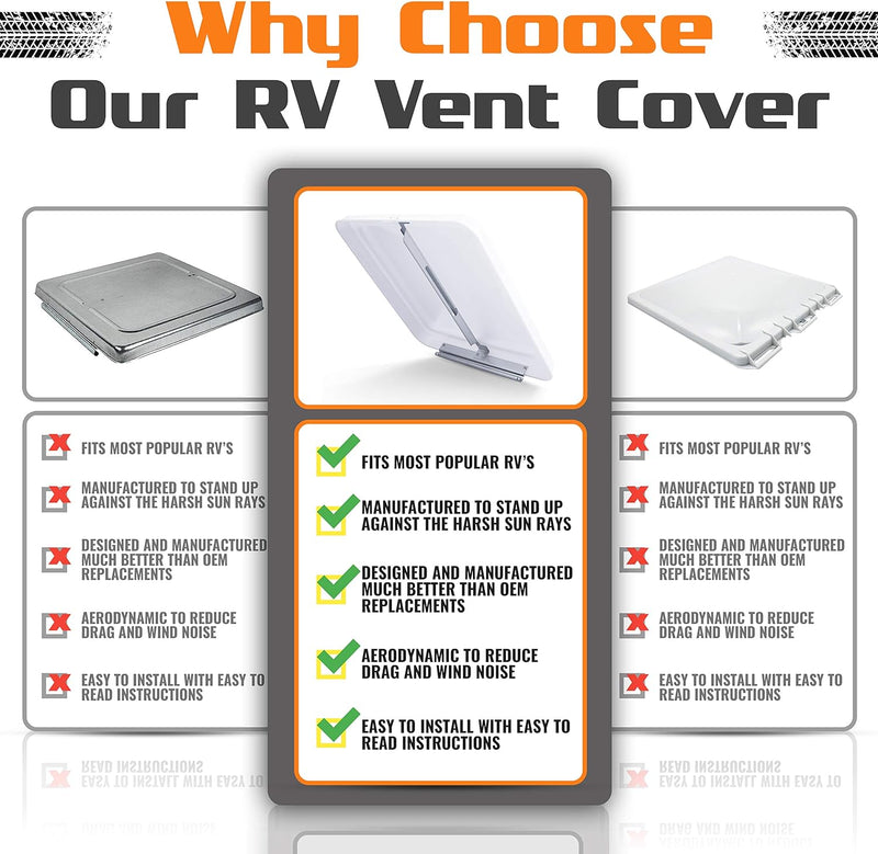 Universal 14 in RV roof vent lid