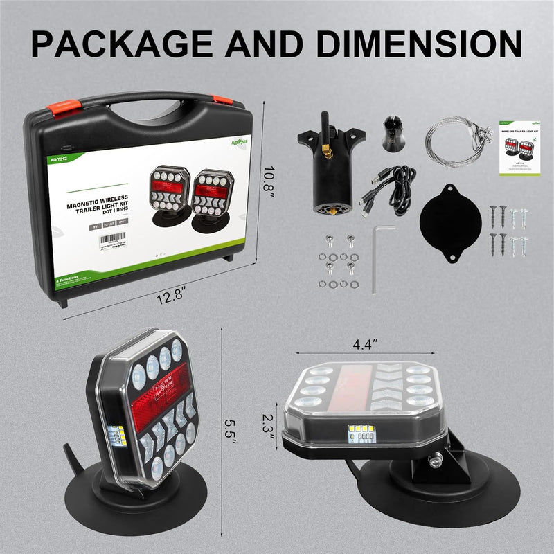 Wireless magnetic tow lights