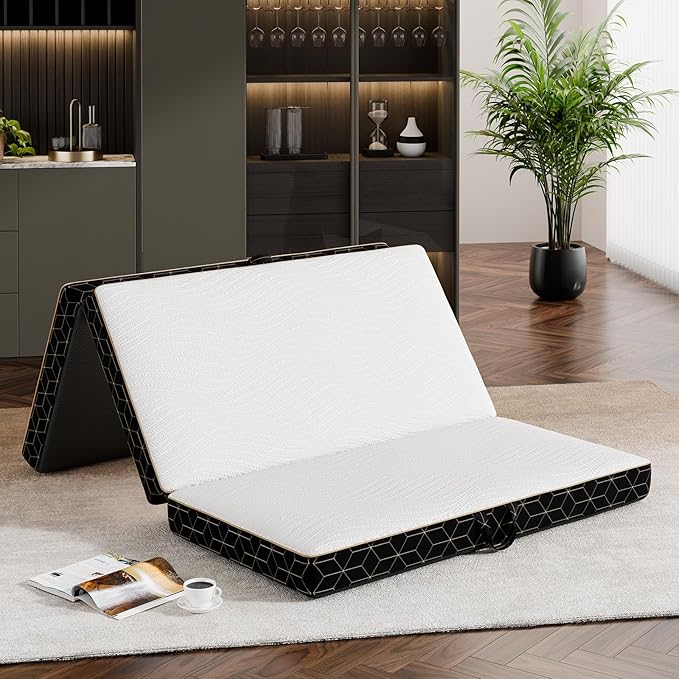 Tri-Fold Memory Foam Mattress Queen 4" 78x58