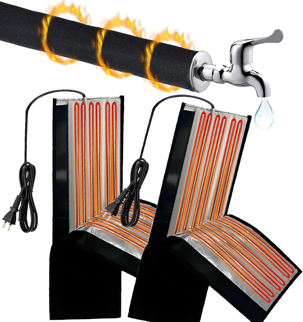 Water Pipe Heat Blanket 39"x6.3" 110V 2-Pack – product photo