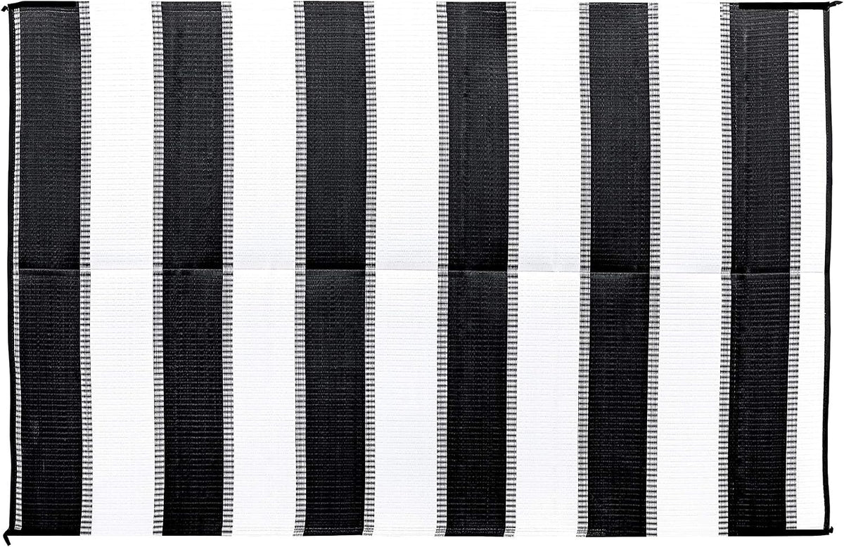 Camco Reversible Outdoor Mat, Charcoal Stripe, 6' x 9'