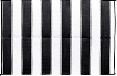 Camco Reversible Outdoor Mat, Charcoal Stripe, 6' x 9'
