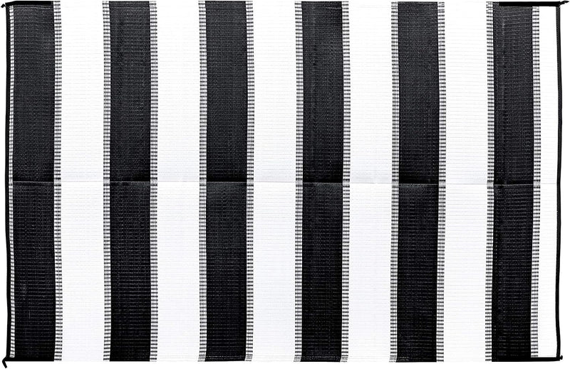 Camco Reversible Outdoor Mat, Charcoal Stripe, 6' x 9'