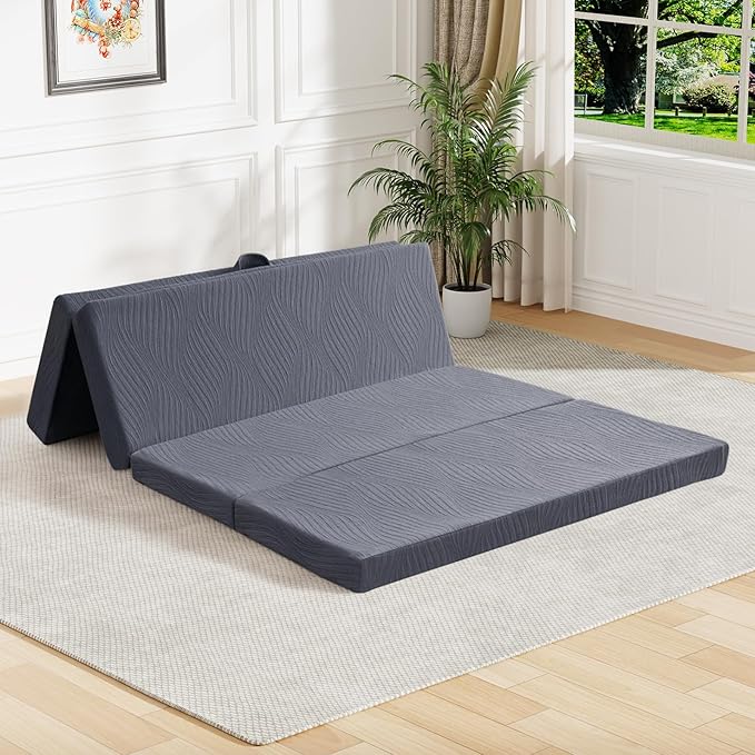 Foldable waterproof memory foam mattress Full size folded - view 2