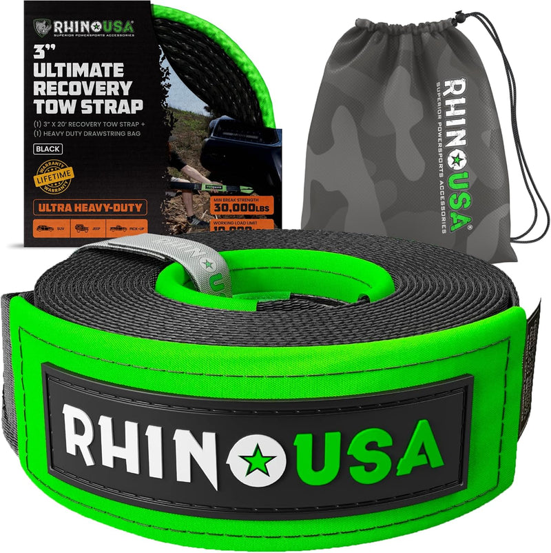 Rhino USA recovery tow strap 3 in x 20 ft