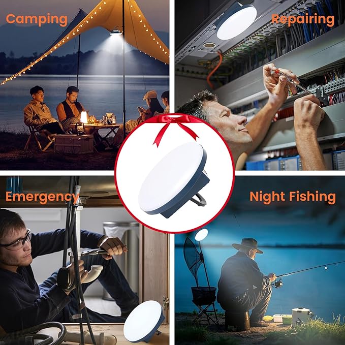 12000mAh 5000LM Camping Lights 2Pack, 42W Tent Light Rechargeable, Flashlight Portable, LED Camping Lantern, Canopy Lights Outdoor, Lanterns for Power Outages, Waterproof Emergency Gear for Hurricane