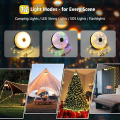 Rechargeable String Lights 33ft 100LED 14 Modes