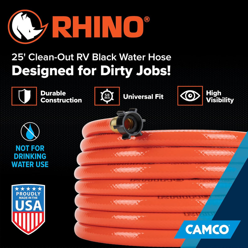 Camco Rhino Grey/Black Water Hose 25 ft, 5/8-Inch ID - view 2