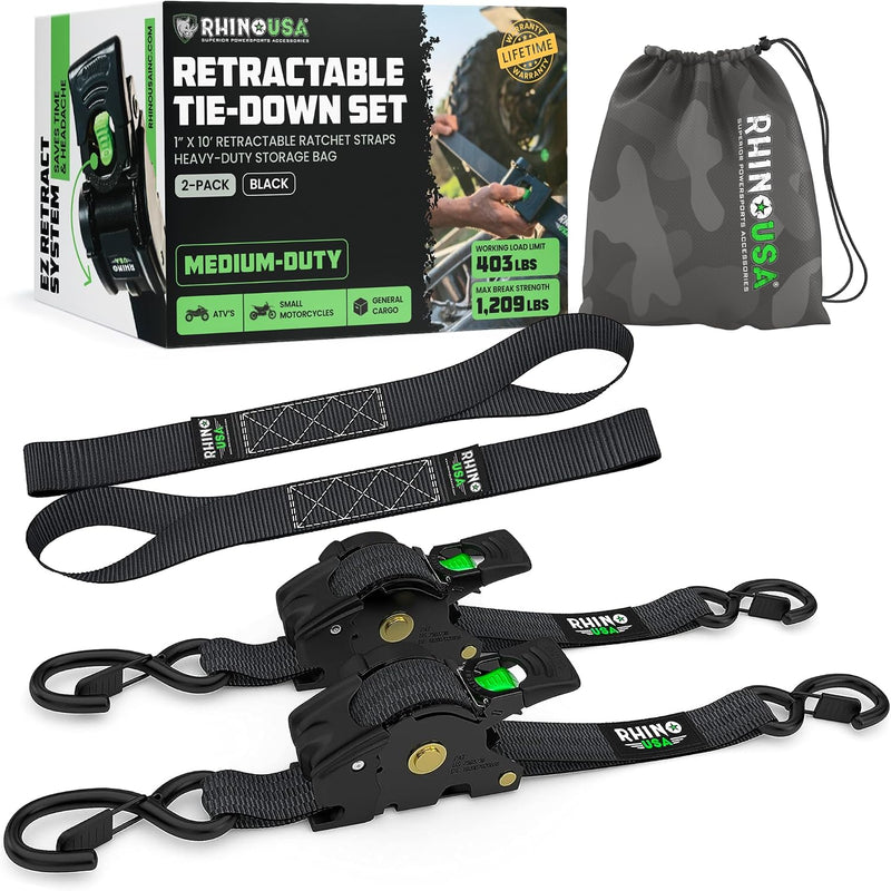 Rhino USA retractable ratchet straps 1 inch