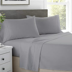 RV King Sheet Set 4-Piece 100% Cotton 600TC 72x80 Light Grey