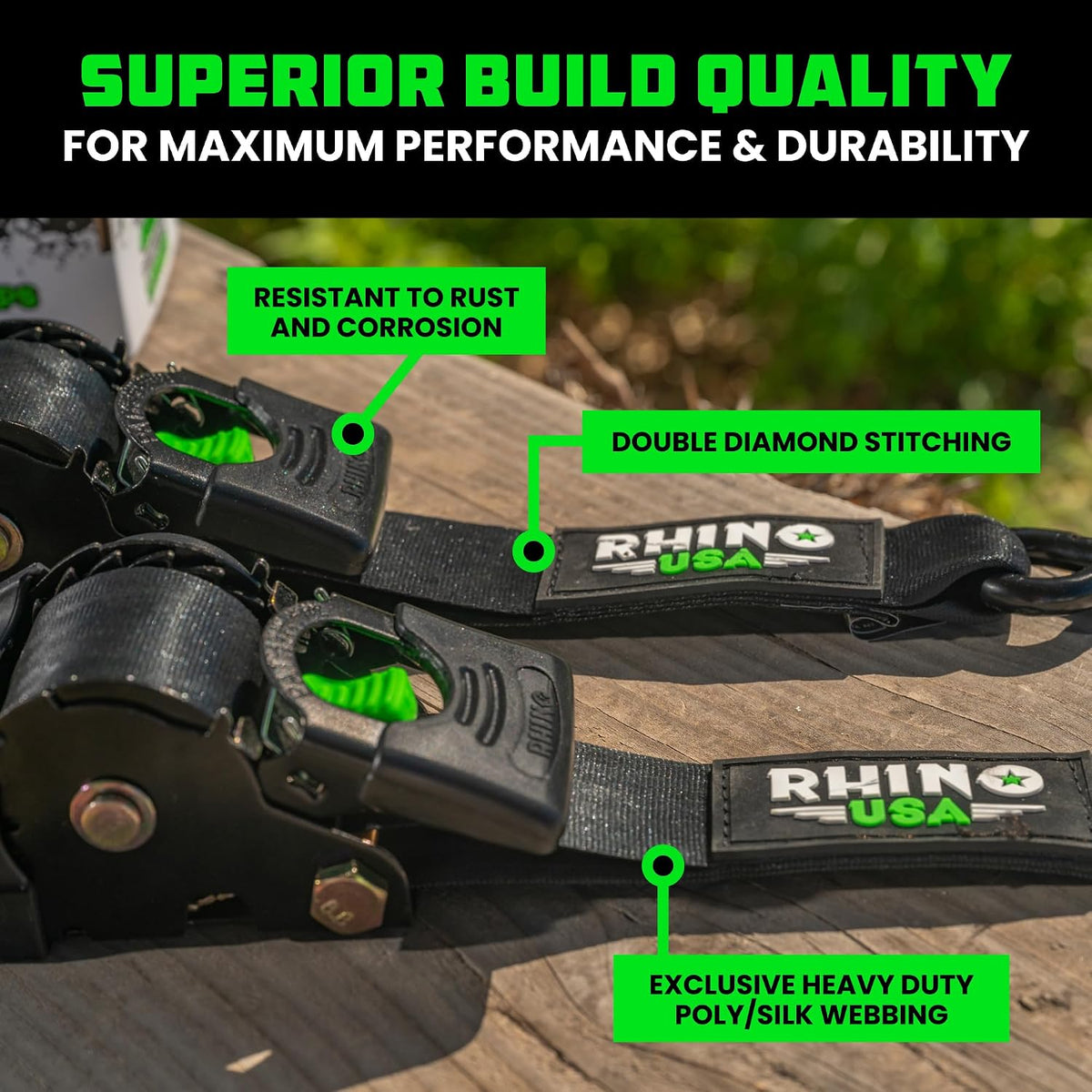 Rhino USA retractable ratchet straps 2 inch