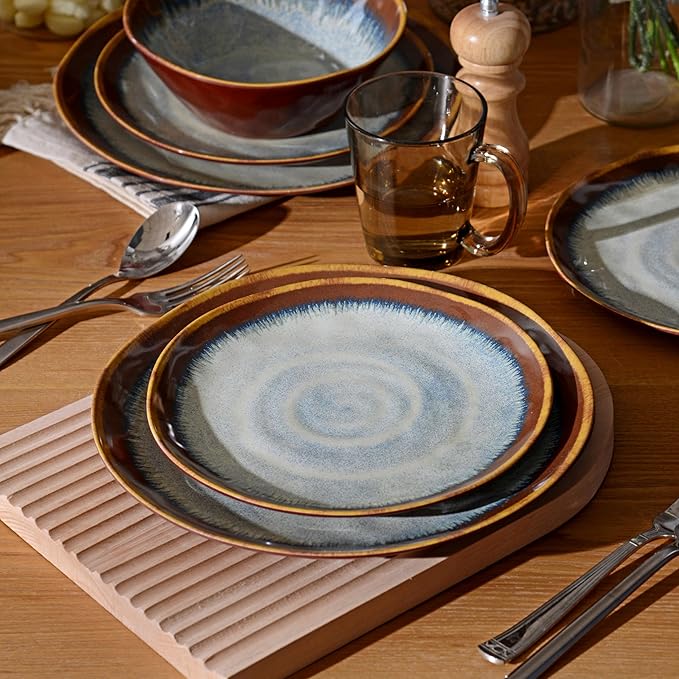 Melamine dinnerware set 12 piece sandy brown - view 2