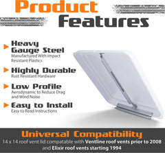 Universal 14 in RV roof vent lid