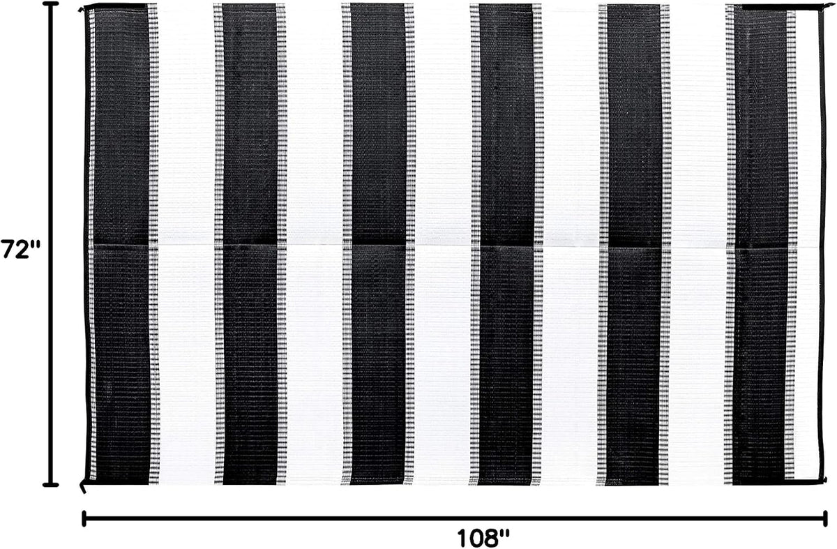 Camco Reversible Outdoor Mat, Charcoal Stripe, 6' x 9' - view 3
