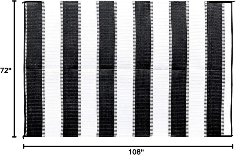 Camco Reversible Outdoor Mat, Charcoal Stripe, 6' x 9' - view 3