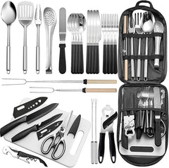 Camping Kitchen Utensil Set 27pc Stainless Steel