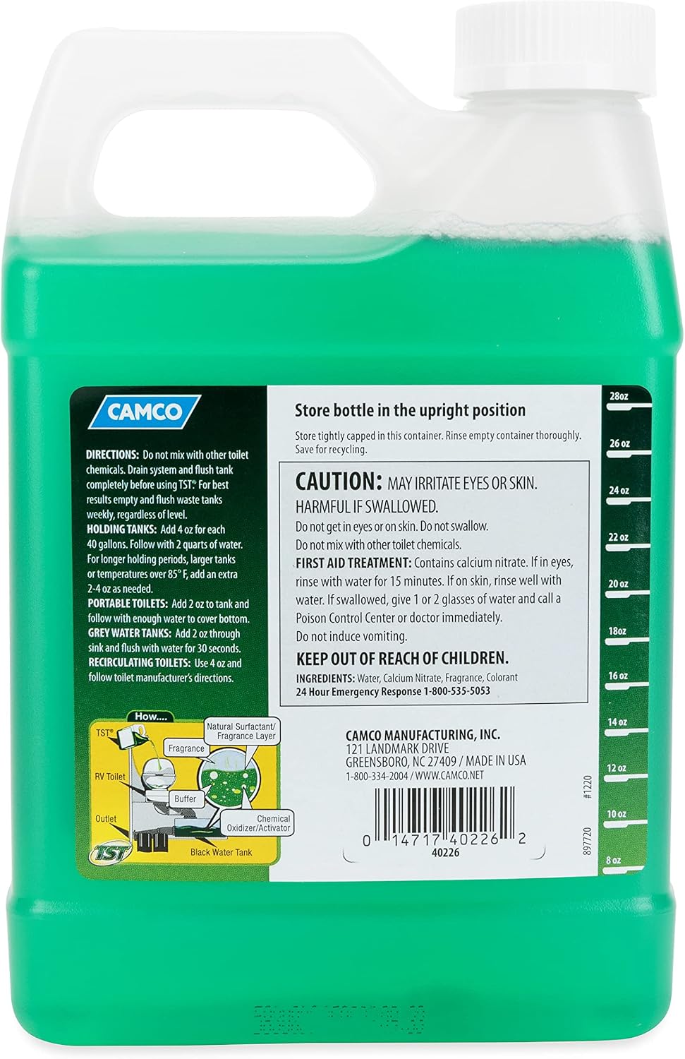 Camco TST Fresh Scent RV Toilet Treatment Liquid, 32 oz - view 4