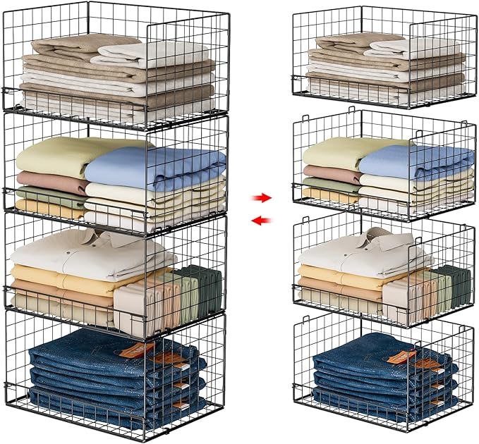 4 tier stackable closet organizer shelves RV