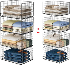 4-Tier Stackable Closet Organizer Storage Shelves