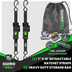 Rhino USA retractable ratchet straps 1 inch