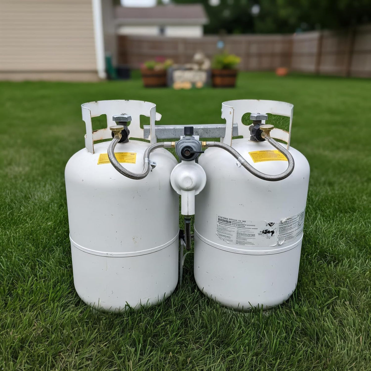 RV propane pigtail hoses with gauge 2-pack
