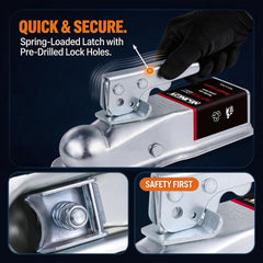 Straight-tongue trailer coupler 2 inch