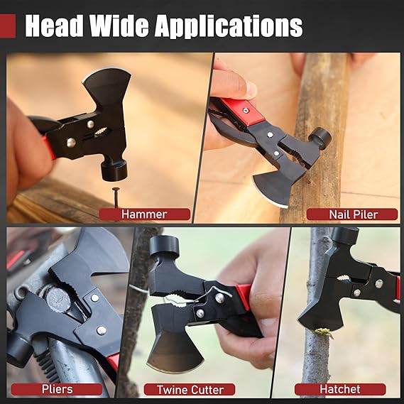 14-in-1 Tactical Multitool Axe with Folding Shovel