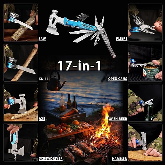 17-in-1 Outdoor Multitool Axe with Hammer & Pliers
