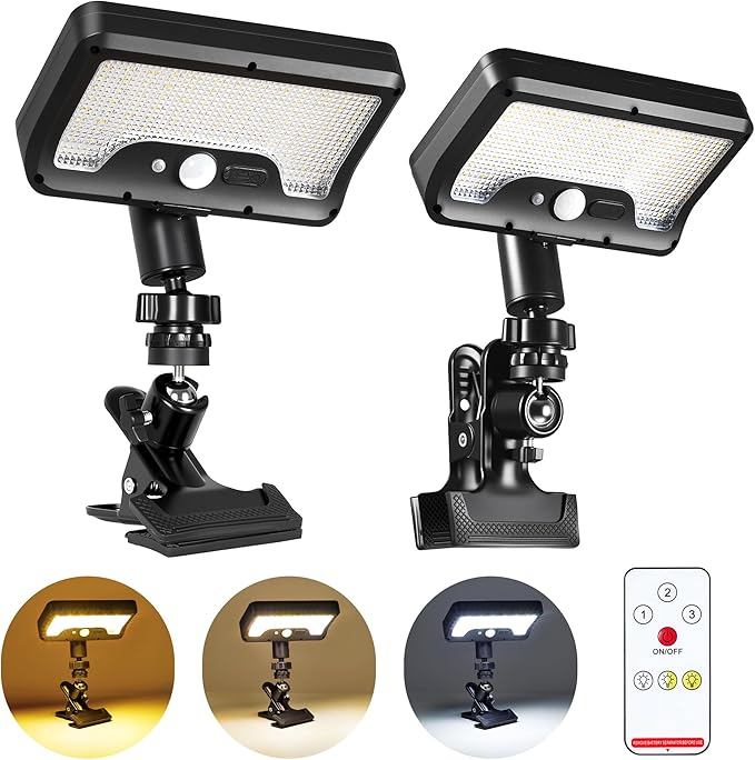 Solar RV Clip Lights 600LM Motion Sensor 2-Pack