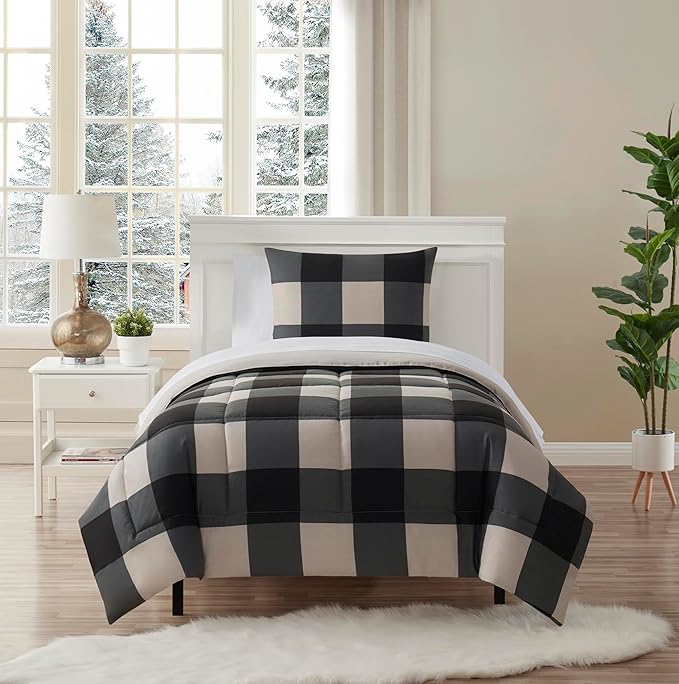 5-Piece Comforter Bed-in-a-Bag Buffalo Plaid Twin
