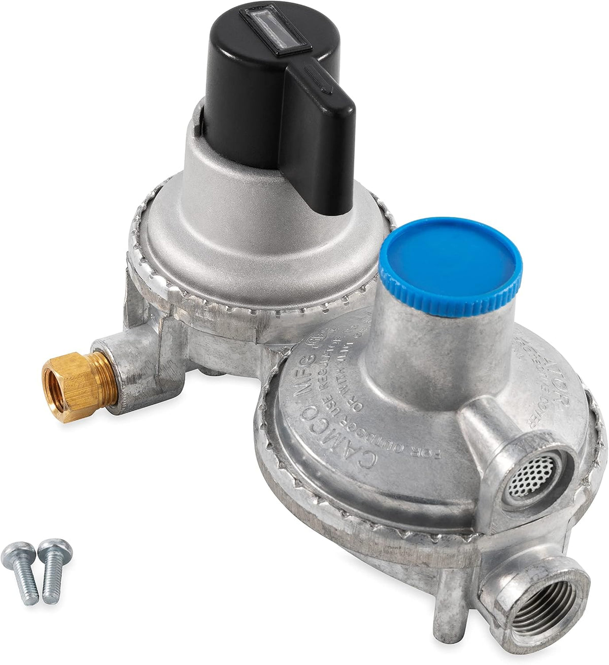 Camco Two-Stage Automatic Changeover Propane Regulator, 130,000 BTU
