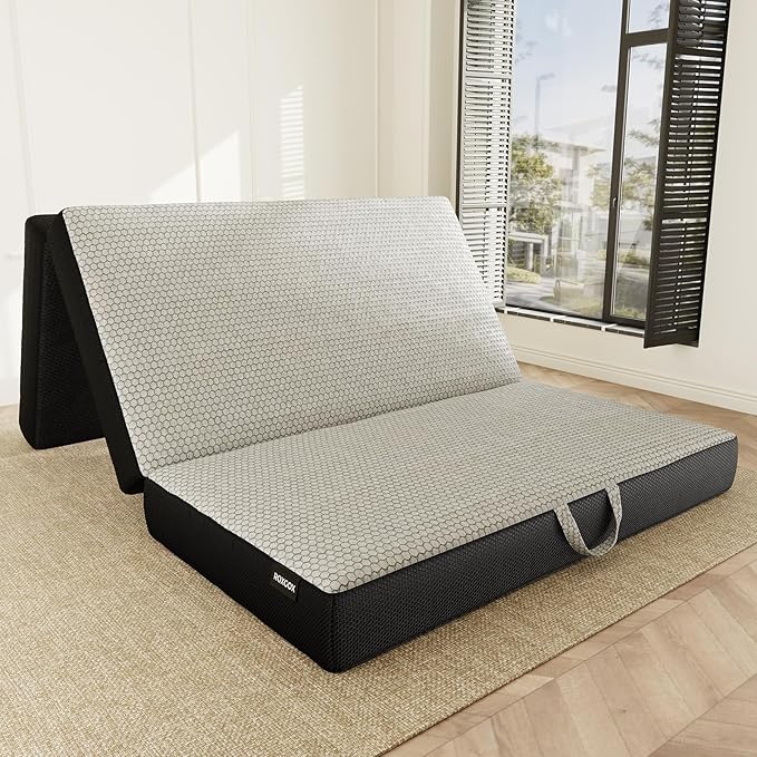 Tri-fold memory foam mattress Full size unfolded - view 2