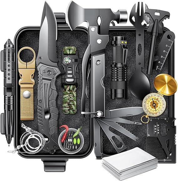 21 in 1 survival gear and camping kit case - view 2