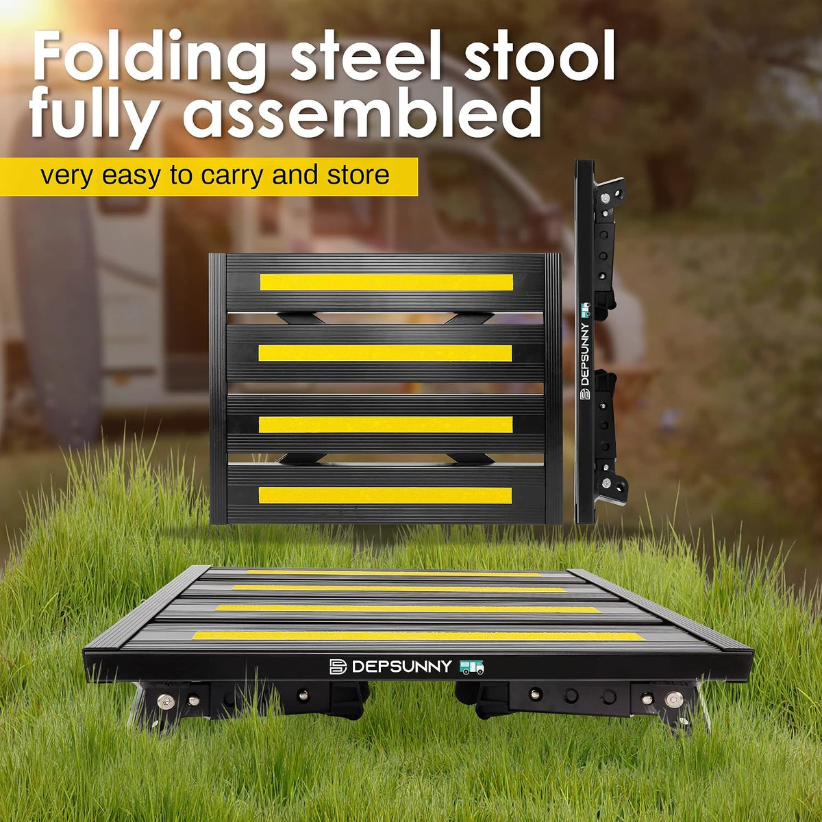 Adjustable RV step stool