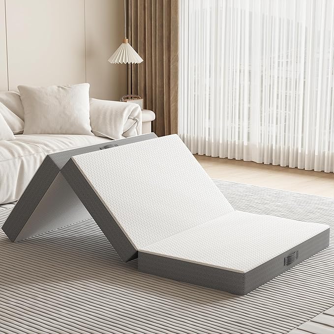 Tri-Fold Memory Foam Mattress 4" Single 25x75