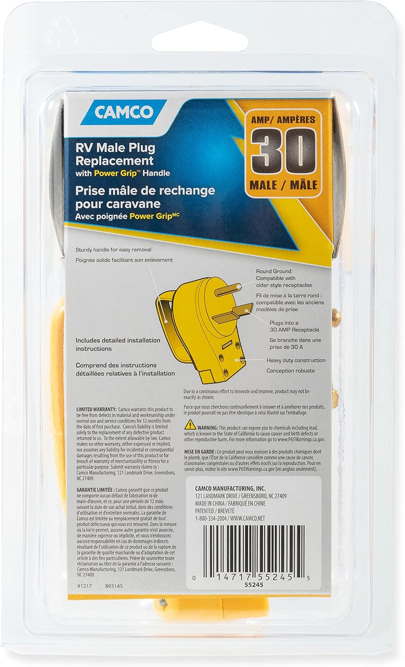 Camco Power Grip 30A Replacement Plug, TT-30P - view 7