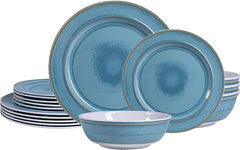 Reactive Glaze Melamine Dinnerware Set 18-Piece for 6
