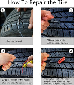 Emergency Tire Patch Kit 10pc Motorcycle & Car
