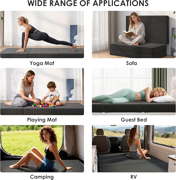 Tri-Fold Memory Foam Mattress Queen 6"