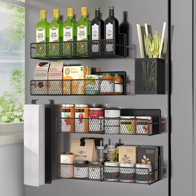 Magnetic Fridge Spice Rack 6-Pack with Paper Towel Holder – RV Parts Giant