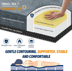 Memory foam camping mattress pad