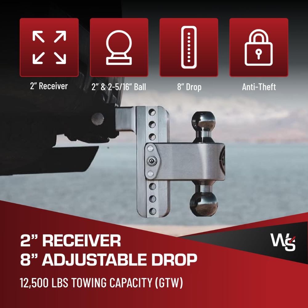 8 inch drop hitch