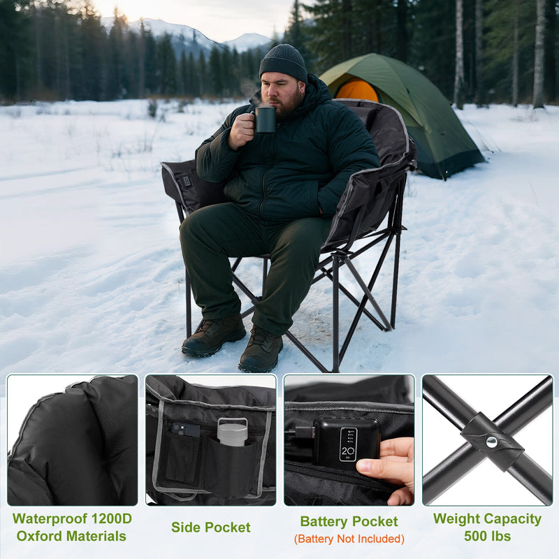 Heated camping chairs