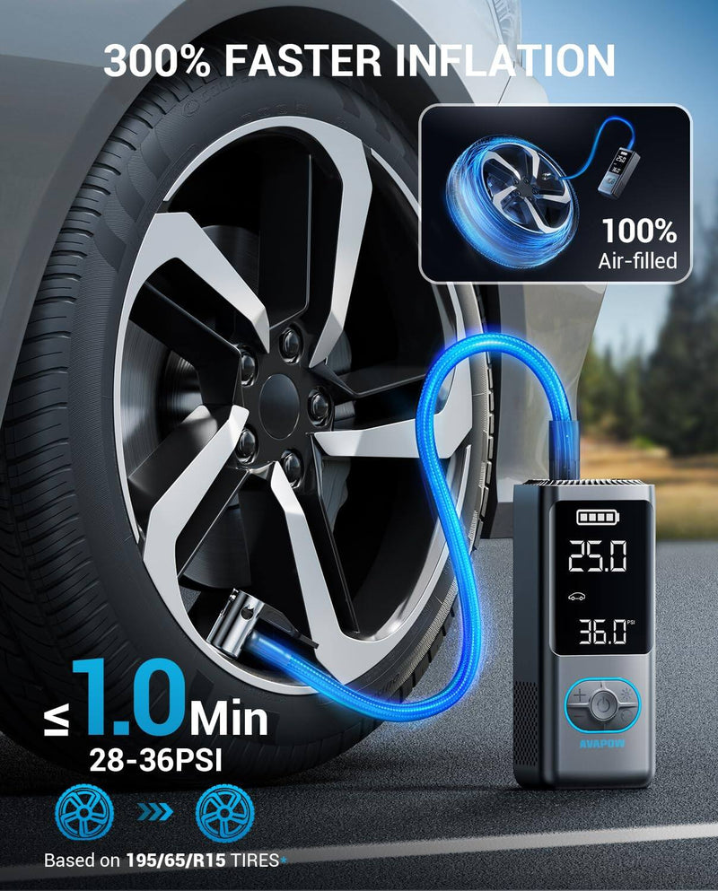 Cordless portable tire inflator, view 2