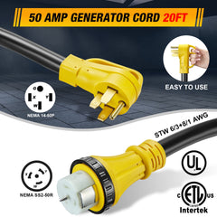 50 amp RV power cord 20 ft twist-lock