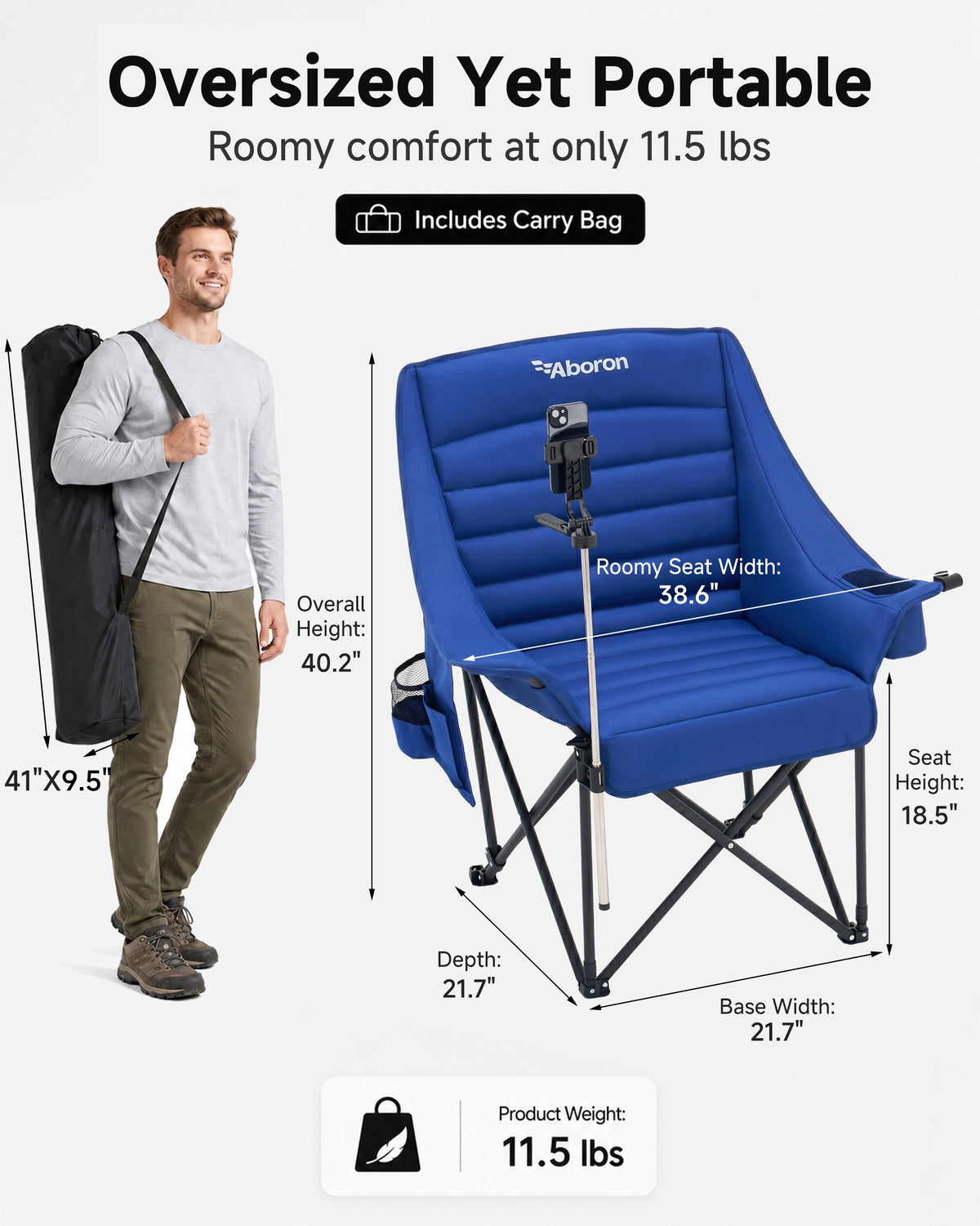 Padded camping chair