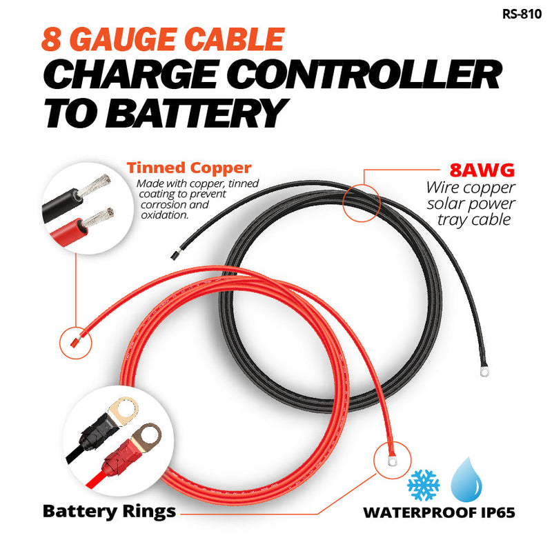 Rich Solar Extension Cable to Connect Charge Controller to Battery